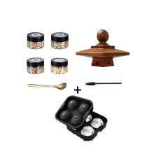(Wooden seat set-h) Zestaw do palenia koktajli, odpowiedni na prezenty z whisky Bourbon, odpowiedni dla mężczyzn, zaparzacz