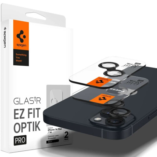 Spigen Glas.Tr Ez Fit Optik Lot de 2 protections d'objectif pour iPhone 14/Plus/15/Plus - Noir