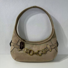 (Khaki) Maillard style frosted crescent bag with short shoulder strap design
