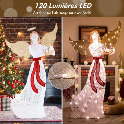 Beleuchteter Weihnachtsengel, 150 cm, 120 warmweiße LEDs
