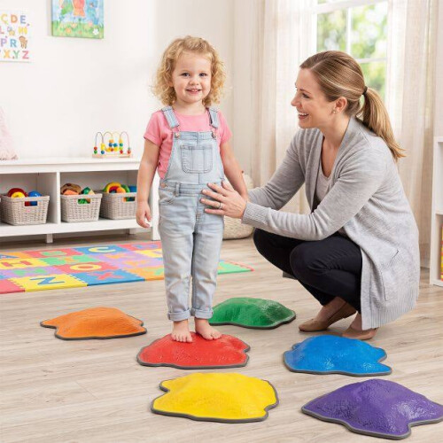 Set di pietre di equilibrio per bambini, antiscivolo, impilabili, 6 pezzi