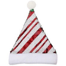 Santa Hat Christmas Plush Adult Carnival Photo Prop, Sequin Party As Shown
