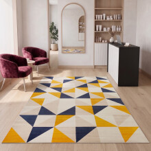 (160x230 cm, BRIO- PRINTED RUG) Modern Non-Slip Rugs Printed Geometric Carpet Mat