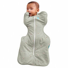 Love To Dream Swaddle Up, NB 2.2-3.8kg, Cotton Bees Olive, 2.5 Tog
