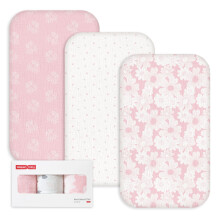 GLLQUEN 3 Pack Muslin Cotton Next to Me Crib Sheets 83x51cm Fitted Cover