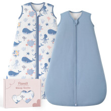 FIEMOL Baby Sleeping Bag 0-6 Months 1.5 Tog, Soft Cotton Sleep Sack