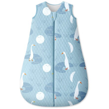 Unnivoll Baby Sleeping Bag 1.5 Tog 12-18 Months Cotton Sleep Sack Baby Sleep Bag Wearable Blanket with 2-Way Zipper for Newborn Infant Blue Duck