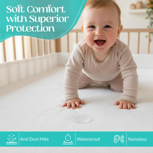Sasma Home Moses Basket Waterproof Mattress Protector 35x75cm 2