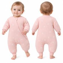 3.5 Tog Baby Sleeping Bag with Legs, 100% Cotton Long sleeve Sleep Sack, Toddler Soft Sleep Bag with Feet for 0-4T, Detachable sleeves