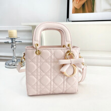 (Light pink) Sweet style diamond square bag Sweet style diamond square bag