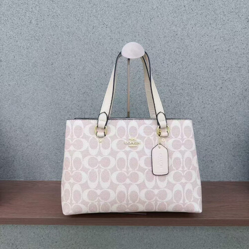 (White) Retro printed tote bag, portable shoulder bag, large capacity for commuting