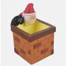 Mini koelkastmagneet Kerststapelmagneet Kerstman Zwarte Kat Openhaard Stapel Koelkastdecoratie voor de feestdagen