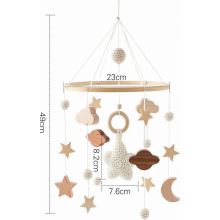 Baby Cot Mobile with Crocheted Star Hanging Decorations, Nursery Crib Toy for Soothing and Visual Stimulation