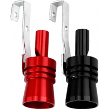 2 Pack Turbo Sound Whistle, Aluminium Car Turbo Exhaust Blow Off Simulator, XL, Black and Red