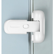 Childproof Refrigerator Door Lock, Secure Fridge Latch for Children, Pets and Elderly, White