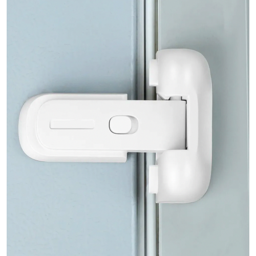 Childproof Refrigerator Door Lock, Secure Fridge Latch for Children, Pets and Elderly, White
