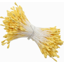 350 Yellow Flower Stem Pipe Cleaners with 3mm Pearl Tips for Tulip Bouquets and DIY Crafts
