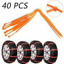 40-Piece Universal Snow Chains Anti-Slip Tyre Straps for Cars Trucks and SUVs Winter Driving Kit