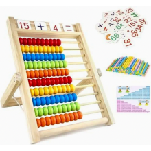 Abacus Counting Frame with 100 Colourful Beads, Counting Rods and Number Cards for Children Aged 3 and Over