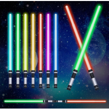 2-Piece Kids' 2-in-1 Lightsaber Set, Dual-Blade Swords with 7 Colours and Sound Effects for Halloween Parties
