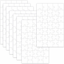 50 Blank Puzzles to Paint, 15 x 10 cm DIY Craft Puzzle Set for Children, Creative Brain Teaser Game