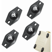 Pack of 4 Small Furniture Castors, 4.4 cm Ball Wheels, 360 Degree Mini Transport Rollers for Storage Boxes
