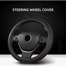 Microfibre Leather Steering Wheel Cover, 38 cm Breathable Non-Slip Sweat-Absorbing Car Accessory