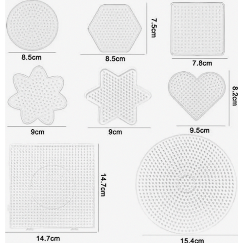 8 Pack Square Fuse Bead Pegboards, Transparent Ironing Bead Boards for Children's Craft Projects 1