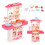 Kinderküche mit Geräuschen, LED-Lichtern, Spüle, 10 Zubehörteilen, rosa 1