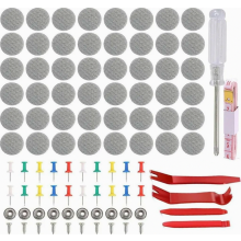 136 Piece Universal Car Headliner Repair Kit with Rivets, Buttons, Pins, Screwdriver and Tape Measure for All Vehicles