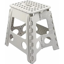 Folding Step Stool, 40 cm High, 150 kg Capacity, Portable Seat and Footrest for Children, White