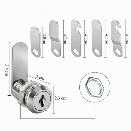 Mailbox Lock Set with 4 Keys, 5 Lock Plates and Writable Key Tag, Replacement Post Box Lock 1
