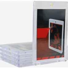5 Pack Magnetic Card Holders Compatible with 35pt Trading Cards, UV Protection Display Cases, Clear Sleeves