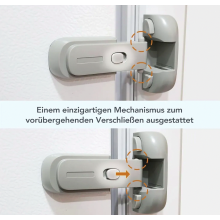 Childproof Refrigerator Lock, One-Handed Operation, No Drilling or Residue, Grey Colour, 1 Pack