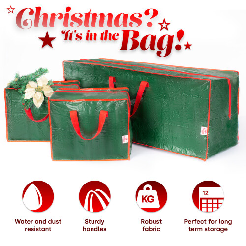 7ft Christmas Tree & Decoration Storage Bag Set 1