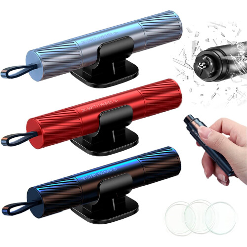 Notfallhammer 2in1 Auto Gurtschneider Robust 3 Stück — notfallhammer, autohammer, gurtschneider, fensterbrecher