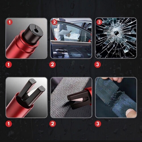 Notfallhammer 2in1 Auto Gurtschneider Robust 3 Stück — notfallhammer, autohammer, gurtschneider, fensterbrecher 2