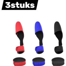 3 Piece Fishing Rod Straps Hooded Velcro Elastic Straps, Non Slip Fishing Rod Holder Straps Red Blue Black