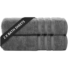toallas de baño extragrandes de algodón egipcio 100%, suaves y de lujo (gris carbón).