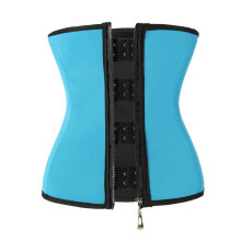 (Blue,L)Corset Body Shaper néoprène entraîneur de taille sous buste fermeture éclair minceur cincher