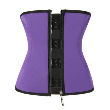 (Purple,2XL)Corset Body Shaper Néoprène Taille Trainer Sous Buste Fermeture Éclair Cincher Minceur
