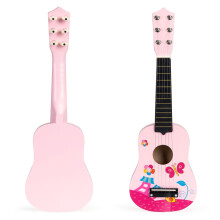 Kindergitarre aus Holz, Metallsaiten, rosa ECOTOYS