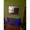 (Black) Astro 2 Door 3 Drawer LED Sideboard Large Cabinet Review Image