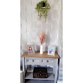 Corona Console Table Grey 2 Drawer Solid Wood Pine Wooden Hallway Review Image