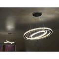 (Cool White, 40+60cm) Adjustable LED Crystal Pendant Light Ring Chandelier Ceiling Lamp Review Image