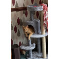 PawHut Grey 3-Tier Cat Tree With Scratching Posts | Cat Tree House Review Image