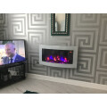 TruFlame 7 colour Side LEDs Wall Mounted Arched White Glass Electric Fire with Log Effect Review Image