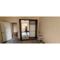 (Grey, 150cm) Double Mirror Sliding Door Wardrobe with Shelves Review Image