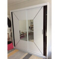 (120cm, Black) Nicole Double Mirror Sliding Door Wardrobe Review Image
