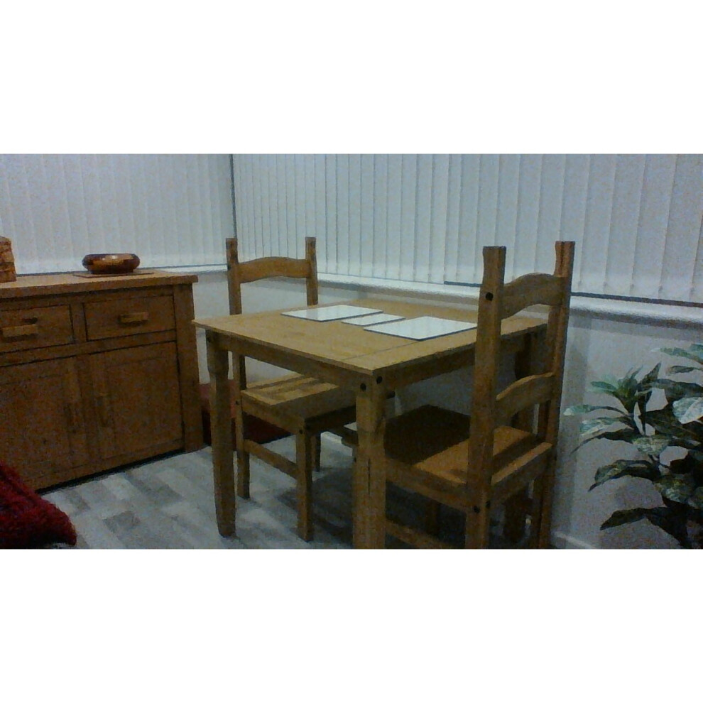 Corona 2 Seater Dining Table Chairs Set Pine Wood on OnBuy